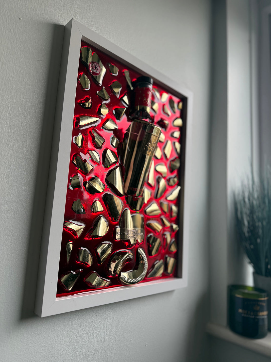 AU Vodka Large white frame Resin Art
