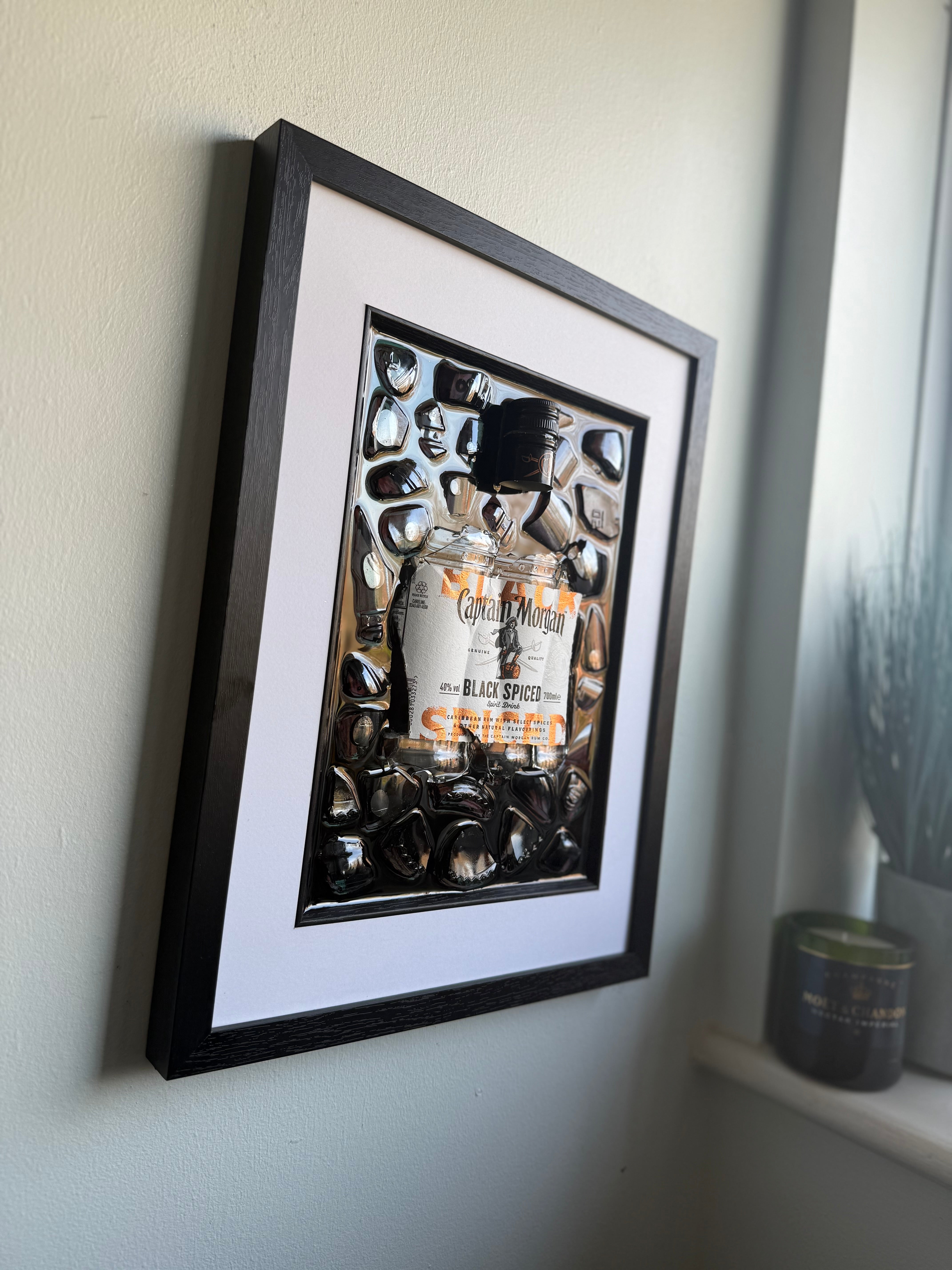 Captain Morgan White Border frame Resin Art
