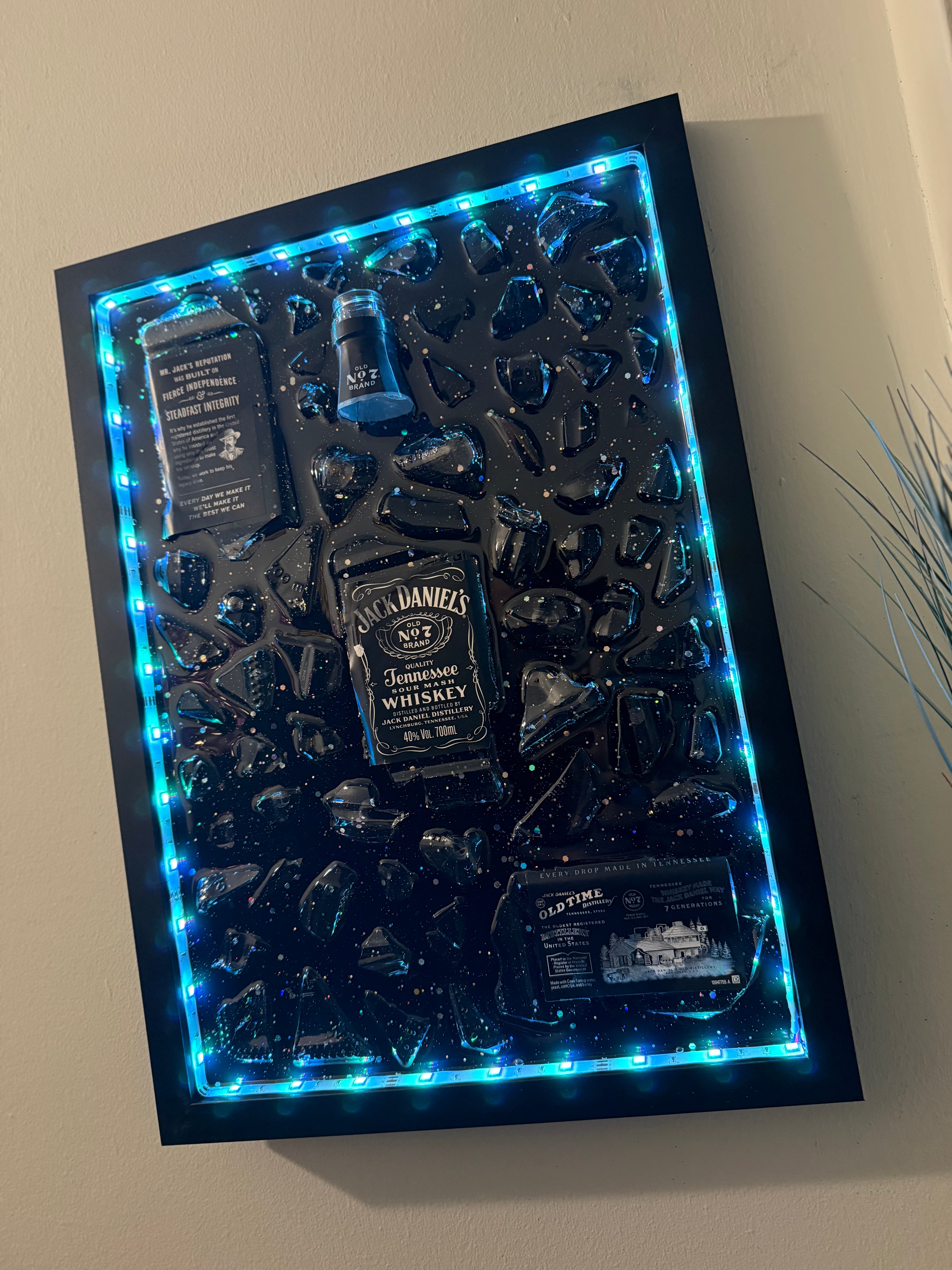 JACK DANIEL'S LED Frame Resin Art