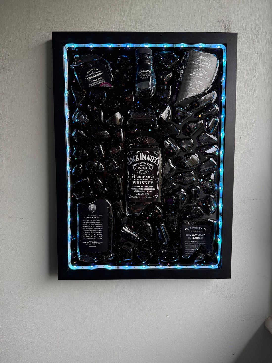 JACK DANIEL'S Large LED frame Resin Art