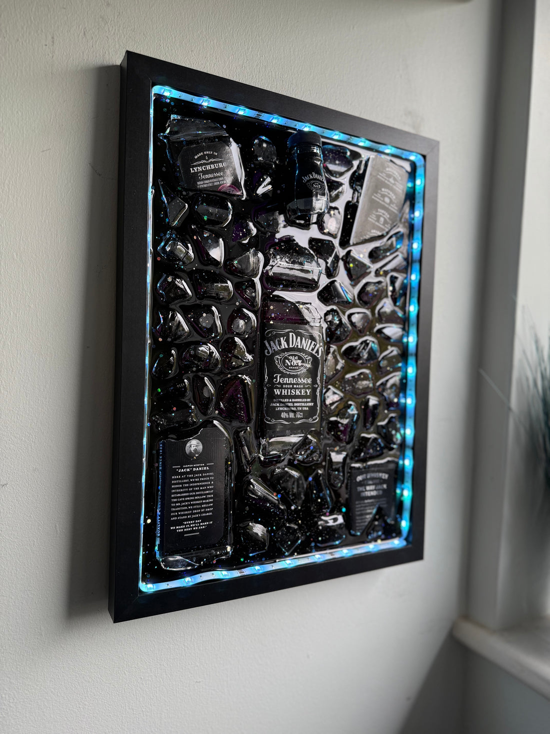 JACK DANIEL'S Large LED frame Resin Art