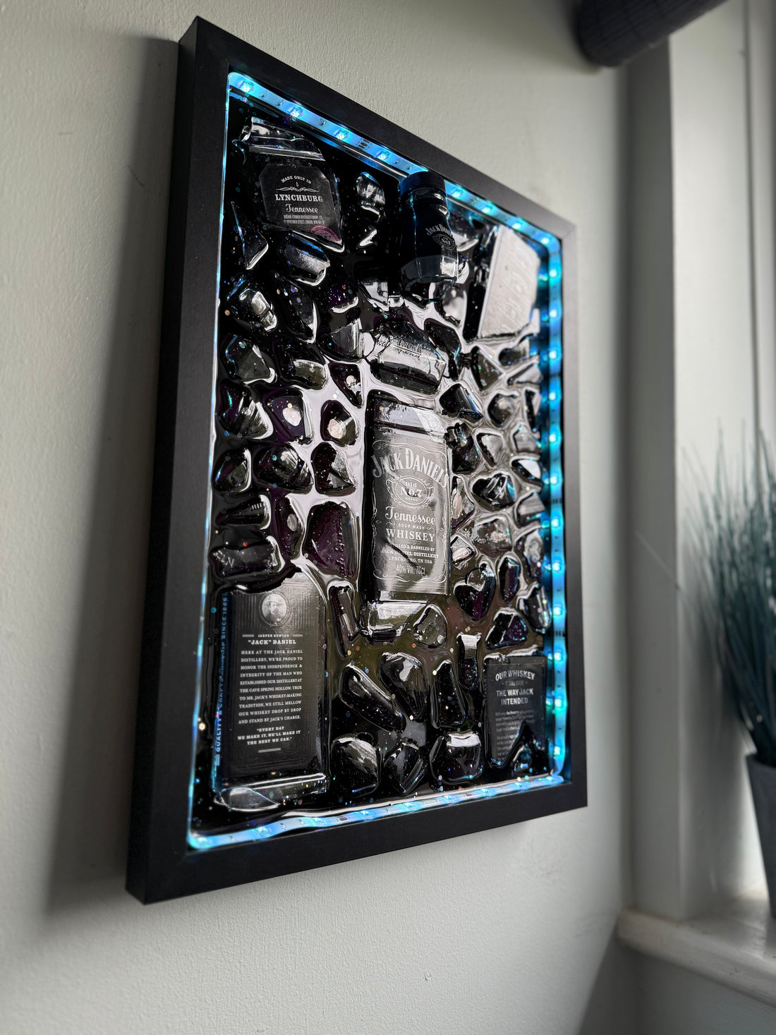 JACK DANIEL'S Large LED frame Resin Art