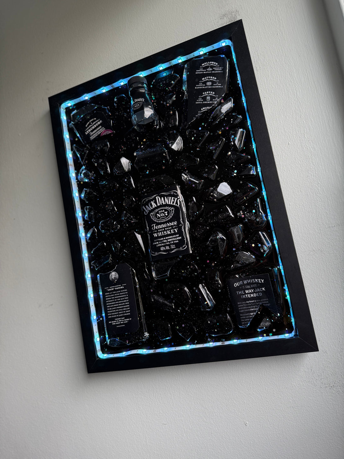 JACK DANIEL'S Large LED frame Resin Art