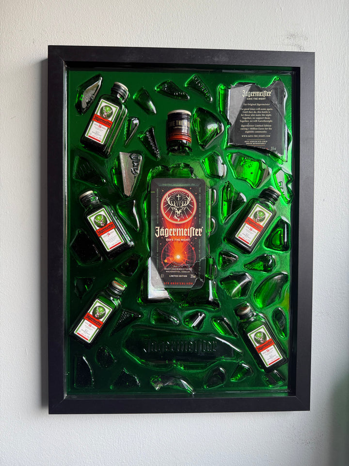 JAGERMEISTER Large black frame Resin Art