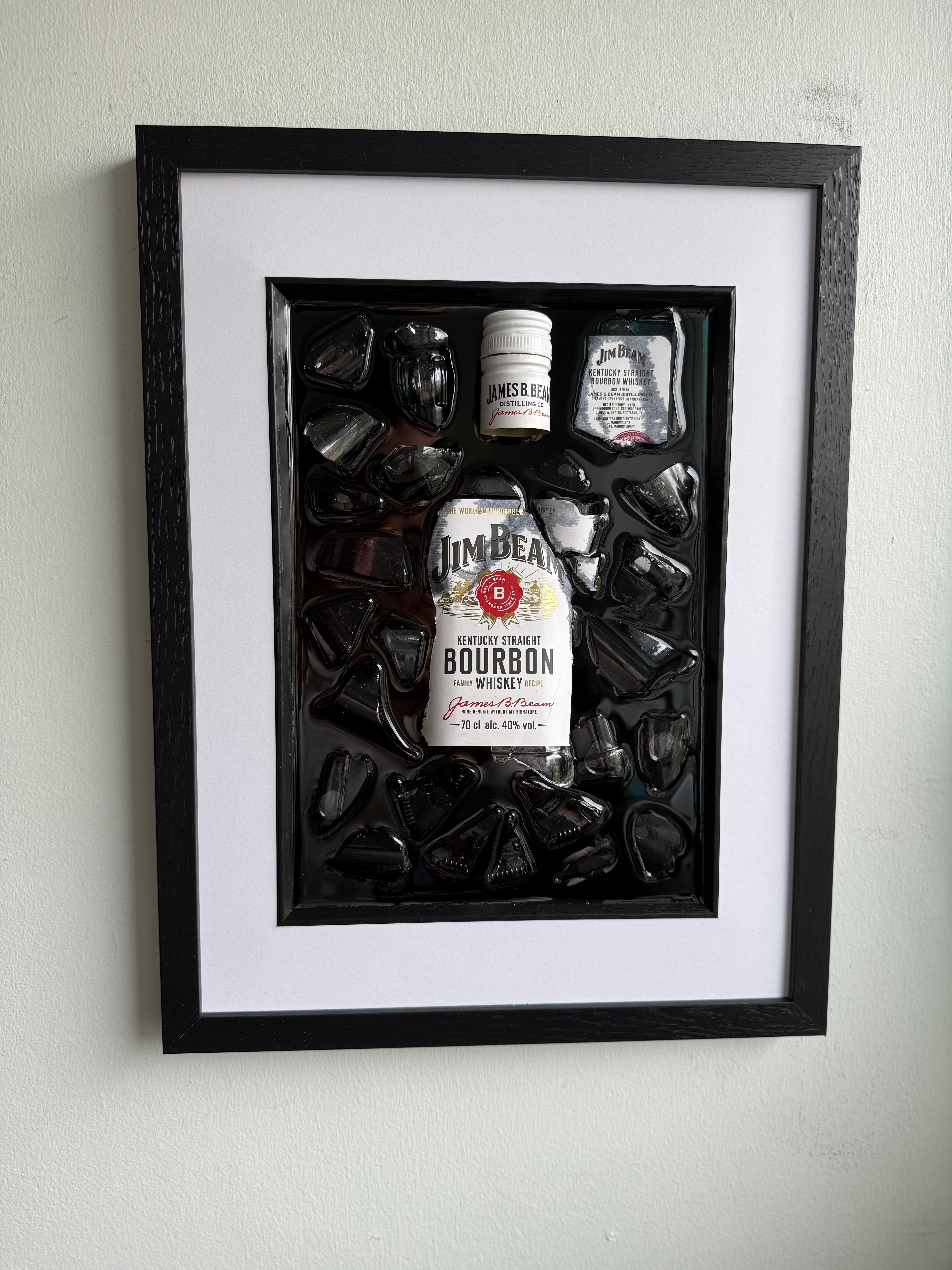 JIMBEAM White Border frame Resin Art