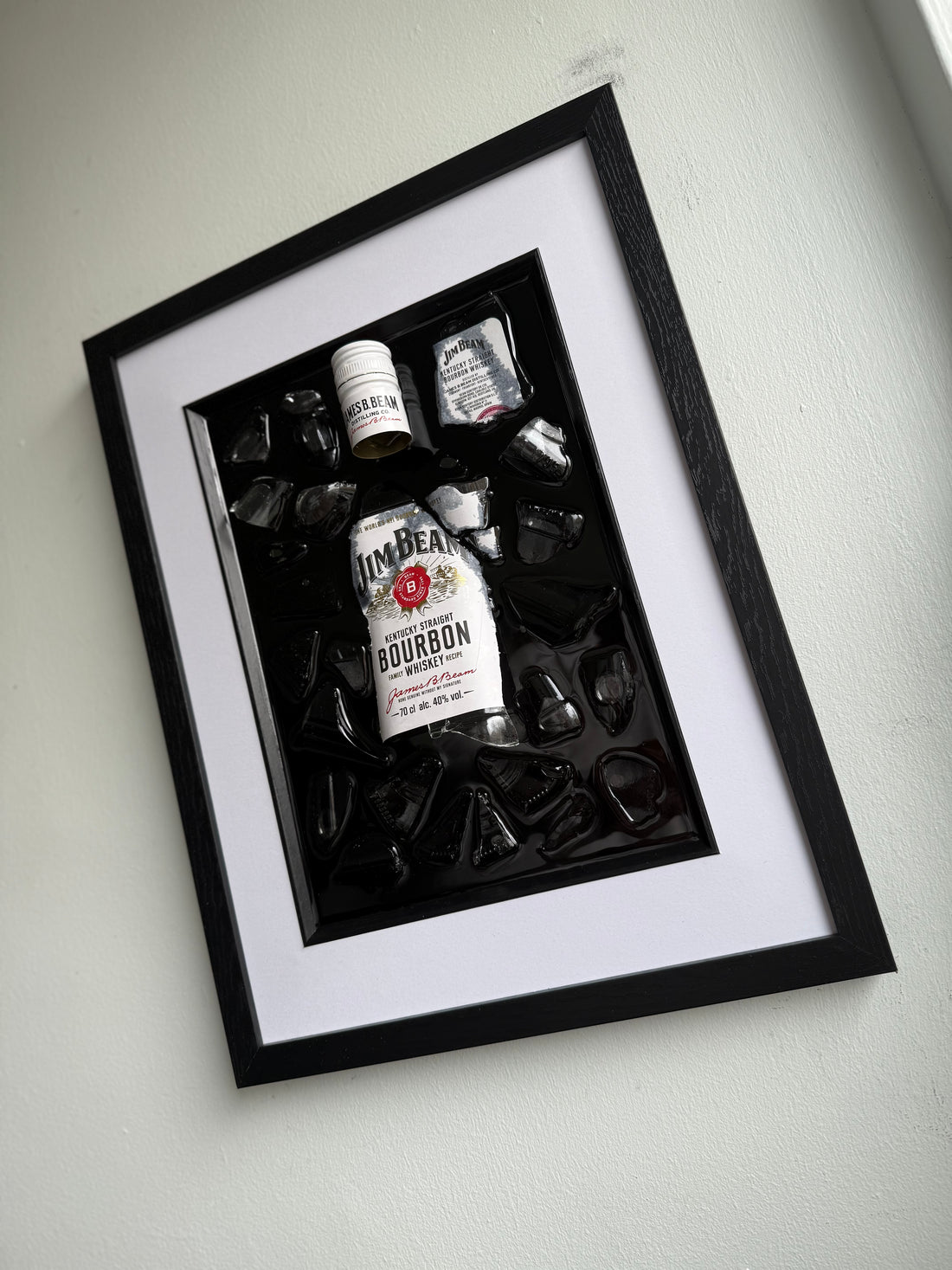 JIMBEAM White Border frame Resin Art