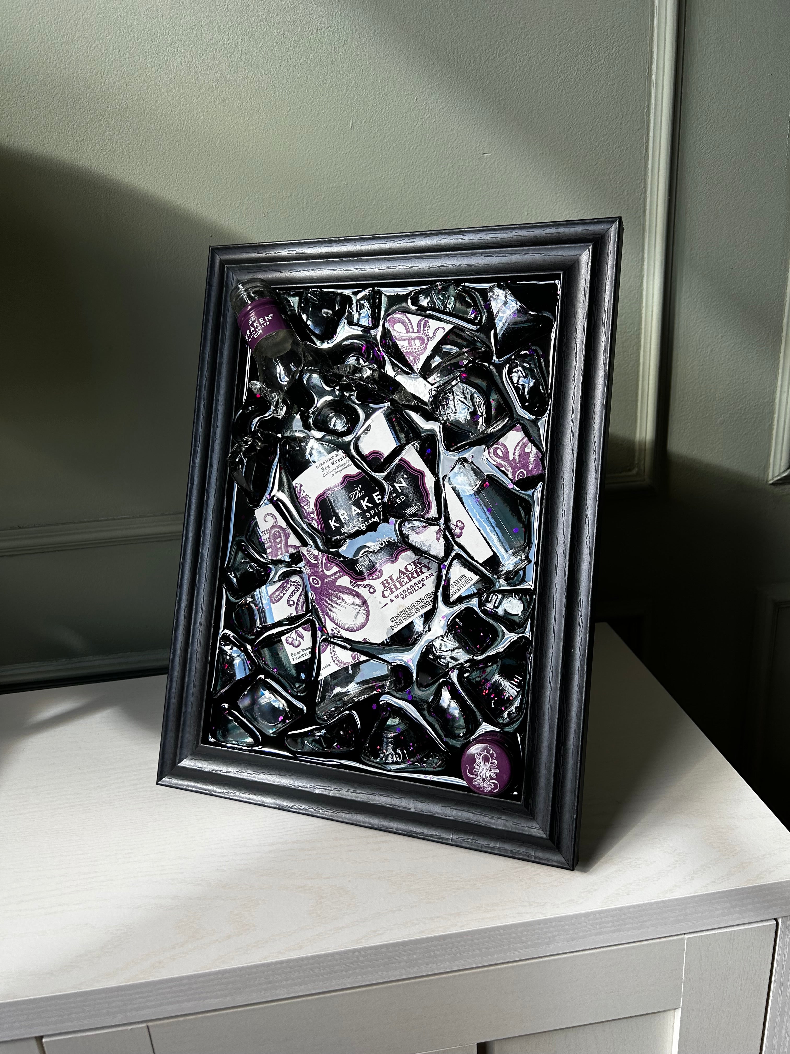 KRAKEN BLACK CHERRY Standard Frame Resin Art