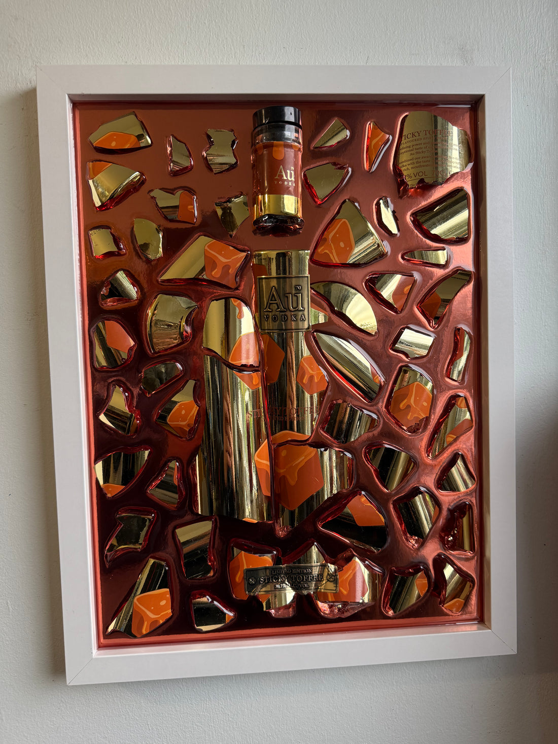 Limited edition Au Sticky Toffee White Large Frame Resin Art