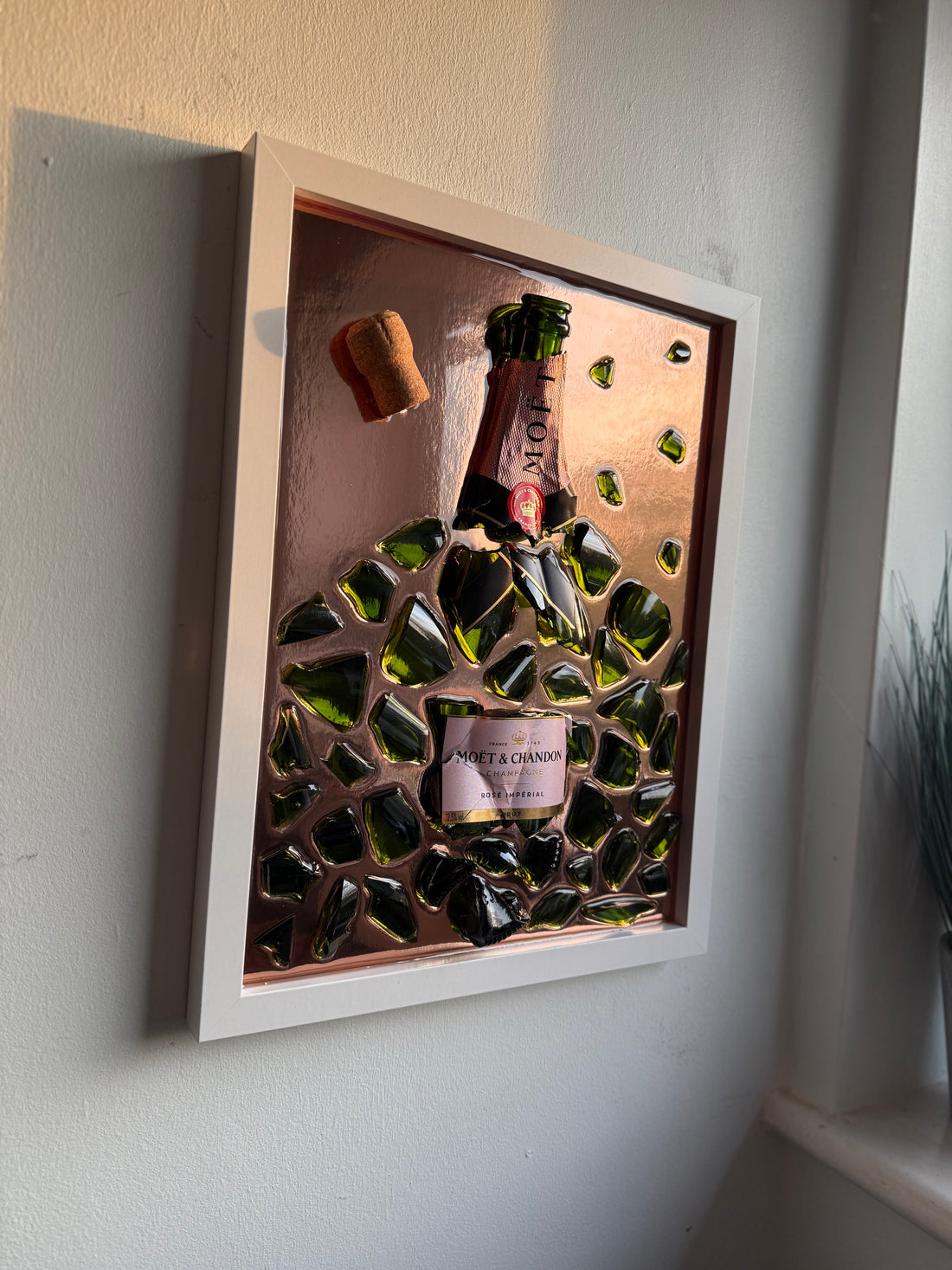 MOET&CHANDON CHAMPAGNE Large White Frame Resin Art