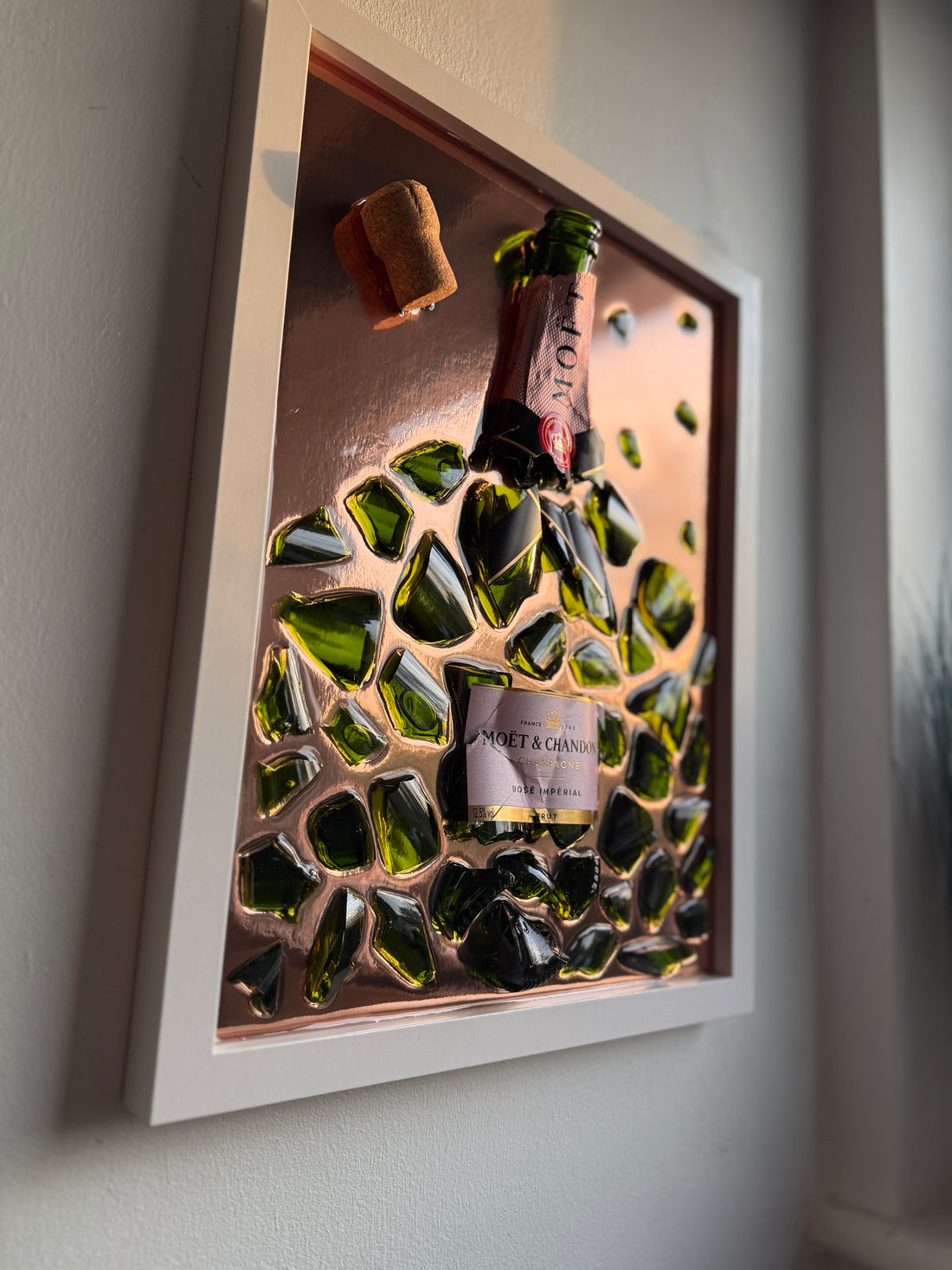 MOET&CHANDON CHAMPAGNE Large White Frame Resin Art