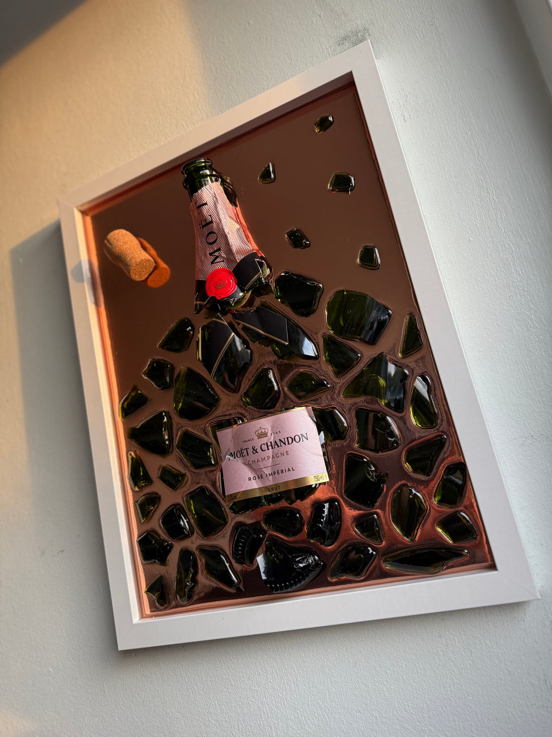 MOET&CHANDON CHAMPAGNE Large White Frame Resin Art