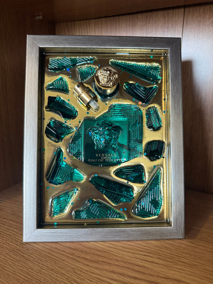 VERSACE GREEN Aftershave Frame Resin Art