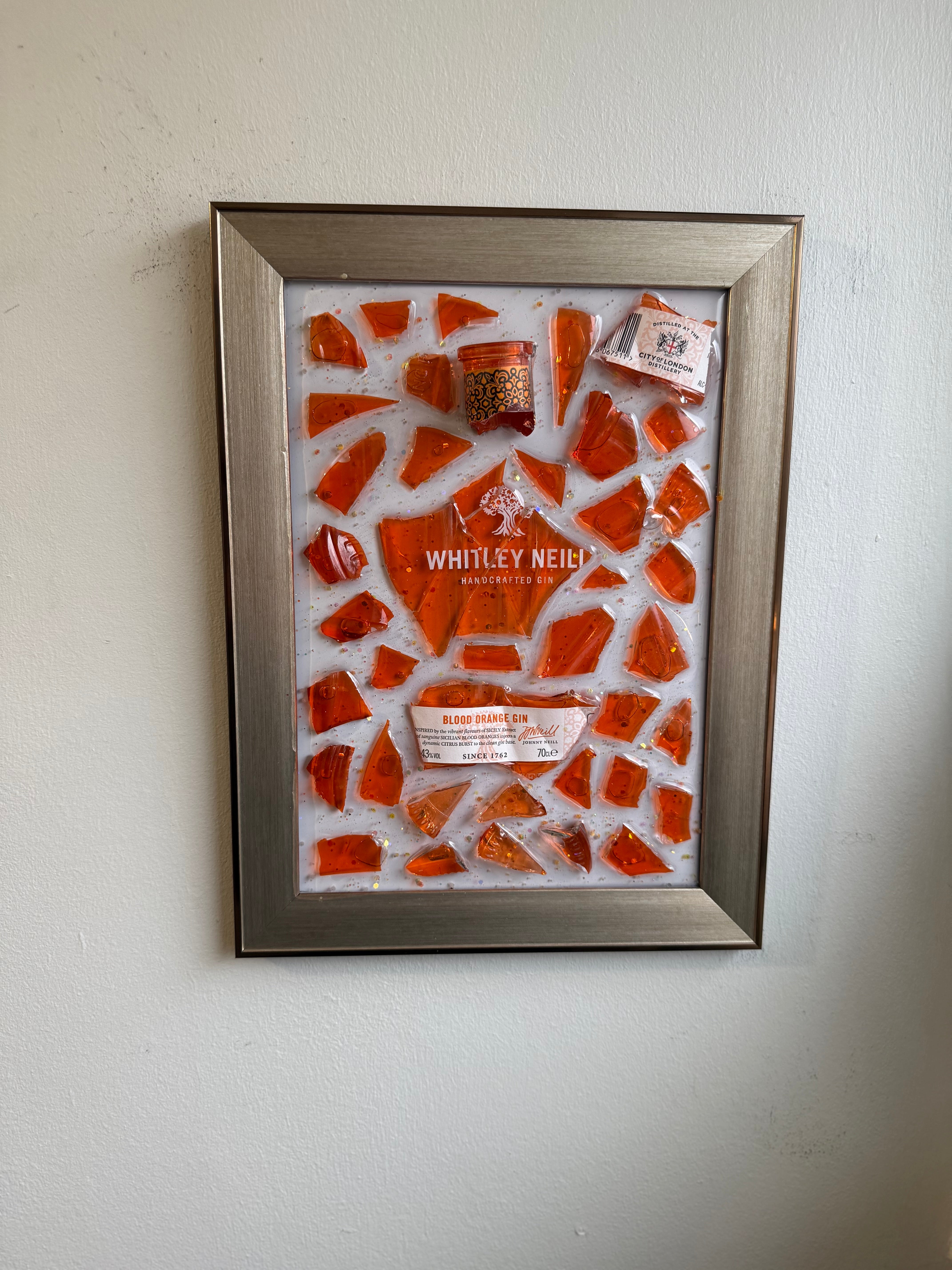 Whitney Neill BLOOD ORANGE GIN Standard gold frame Resin Art