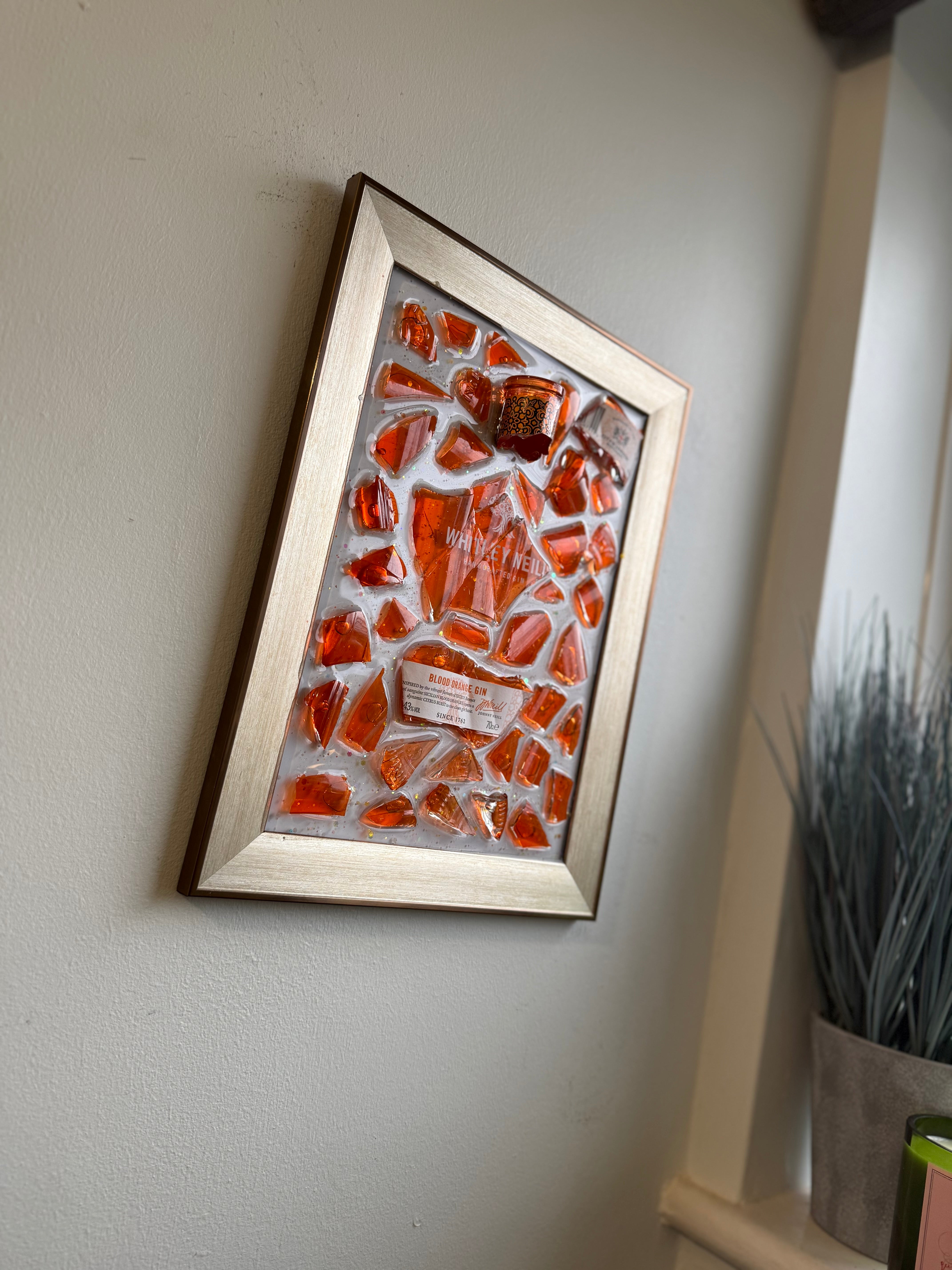 Whitney Neill BLOOD ORANGE GIN Standard gold frame Resin Art