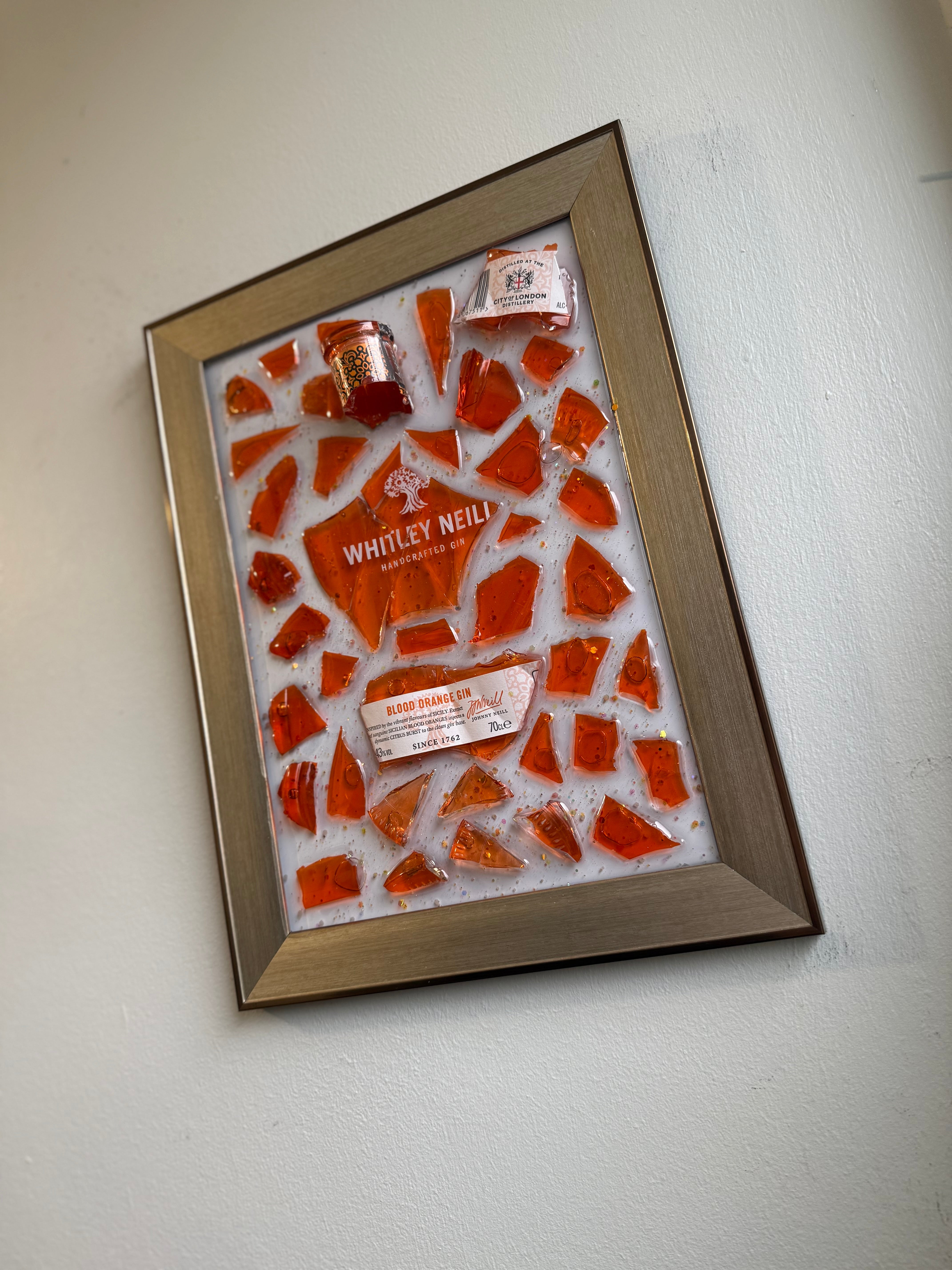 Whitney Neill BLOOD ORANGE GIN Standard gold frame Resin Art